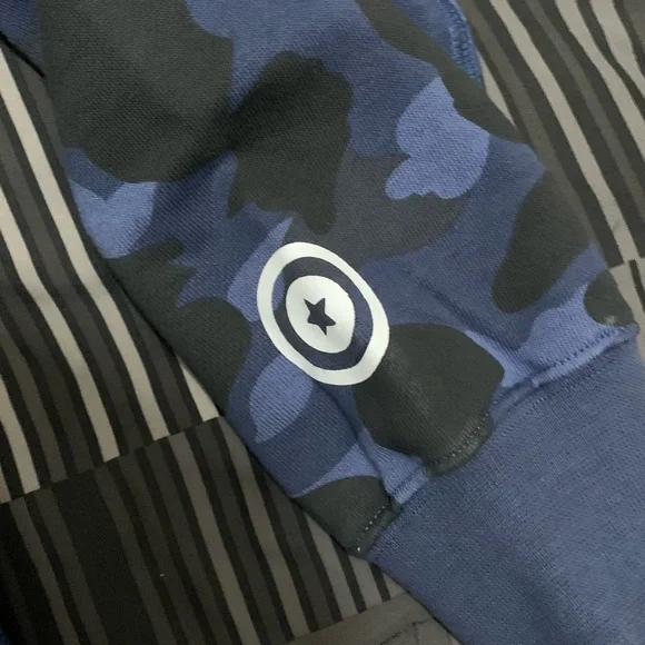 A Bathing Ape Men's Blue Zip Up Sweater